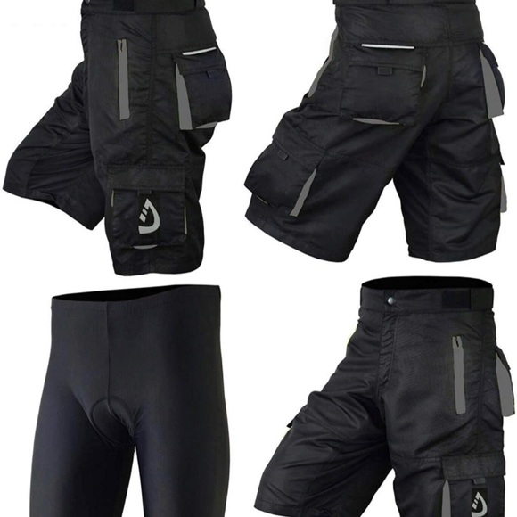 COPY - Deckra Mens Cycling Shorts MTB Mountain Biking Bike Padded Liner Shorts - Picture 2 of 4